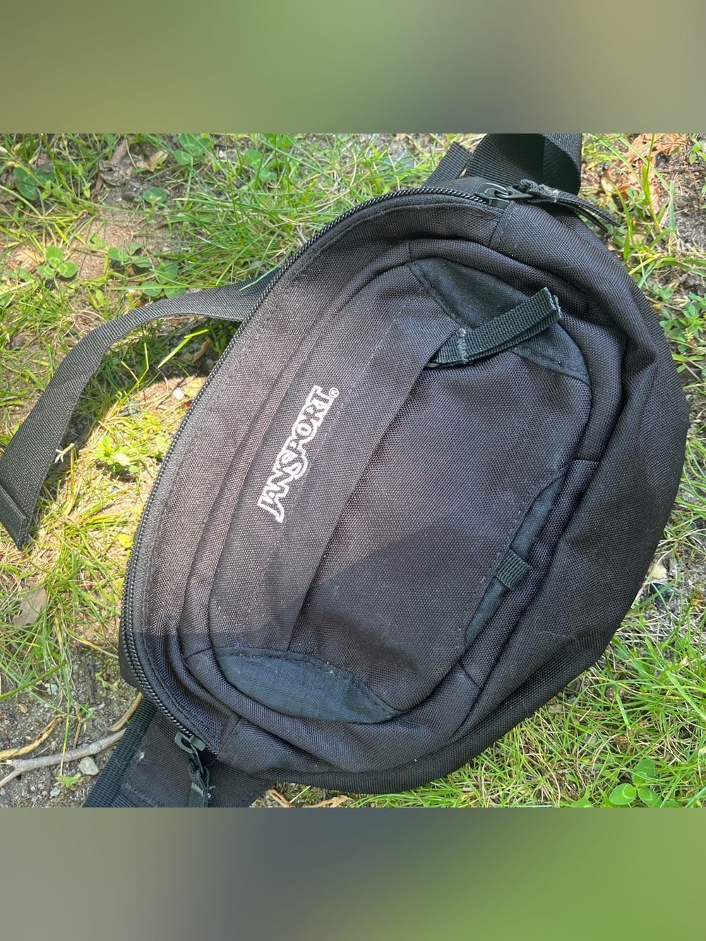 Jansport Black Waist Sling Bag with Front Pocket/Fanny Pack